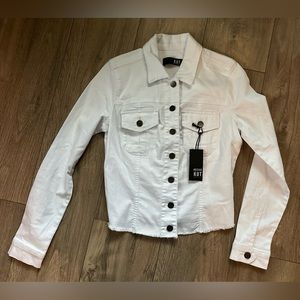 NEW Kut From The Kloth Kara Frayed-Hem Denim Jacket XSP